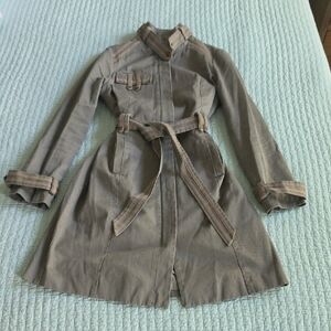 PROMOD Olive/Khaki Trench Coat S/M